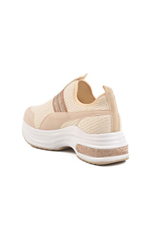 Aspor Bej Taşlı Kadın Sneaker