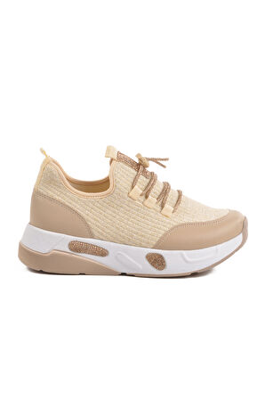 Aspor Bej Taşlı Kadın Sneaker