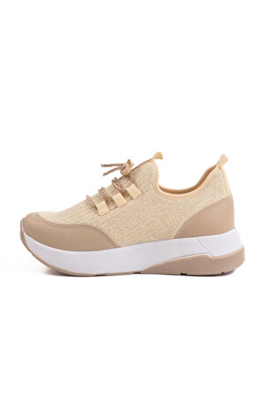 Aspor Bej Taşlı Kadın Sneaker