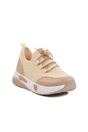 Aspor Bej Taşlı Kadın Sneaker