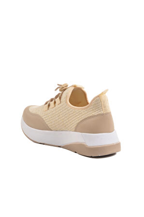 Aspor Bej Taşlı Kadın Sneaker
