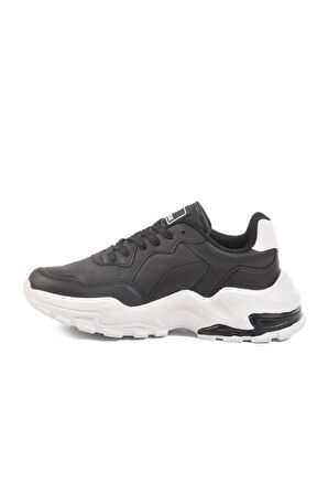 Walkway Siyah Beyaz Bağcıklı Kadın Spor Ayakkabı