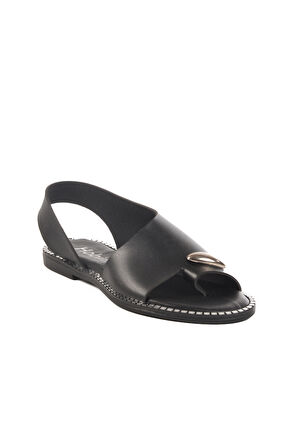 Aspor Siyah Kadın Düz Sandalet