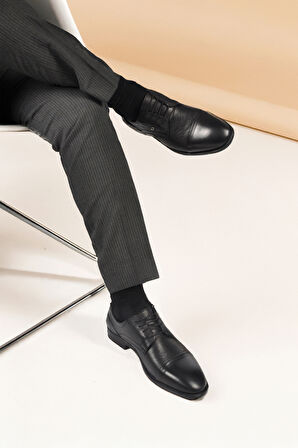 Pierre Cardin Siyah Hakiki Deri Erkek Klasik Ayakkabı