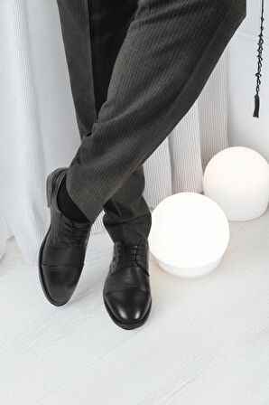 Pierre Cardin Siyah Hakiki Deri Erkek Klasik Ayakkabı