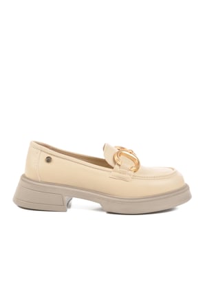 Pierre Cardin Krem Kadın Loafer Ayakkabı