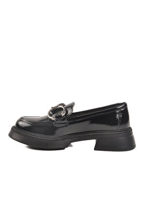 Pierre Cardin Siyah Rugan Kadın Loafer Ayakkabı