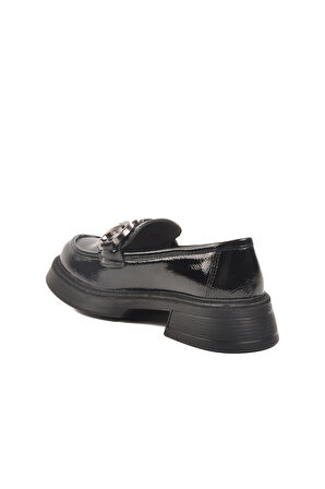 Pierre Cardin Siyah Rugan Kadın Loafer Ayakkabı