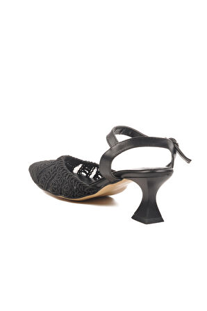 Pierre Cardin Siyah Triko Kadın Topuklu Ayakkabı