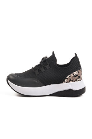 Aspor Siyah Bağcıklı Kadın Sneaker