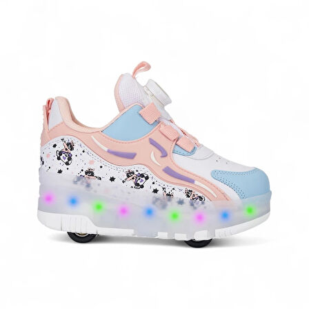 Rocky Pudra Işıklı Patenli Kız Çocuk Spor Ayakkabı