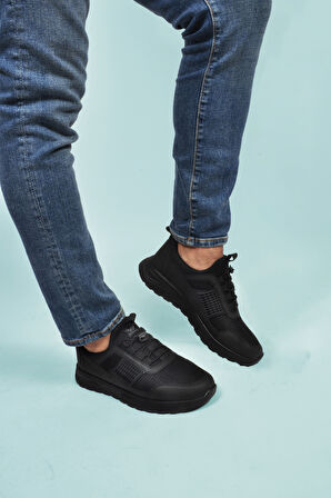 Walkway Siyah Kilit Bağcıklı Erkek Spor Ayakkabı