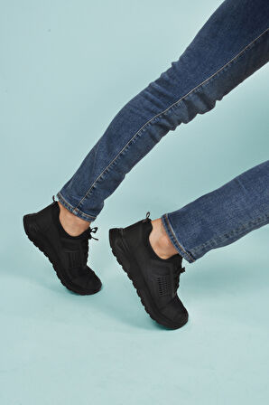 Walkway Siyah Kilit Bağcıklı Erkek Spor Ayakkabı