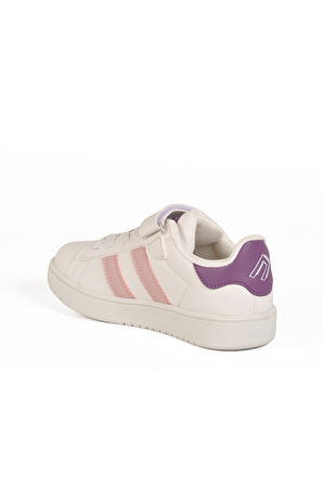 Cool Beyaz Pudra Cırtlı Kız Çocuk Sneaker