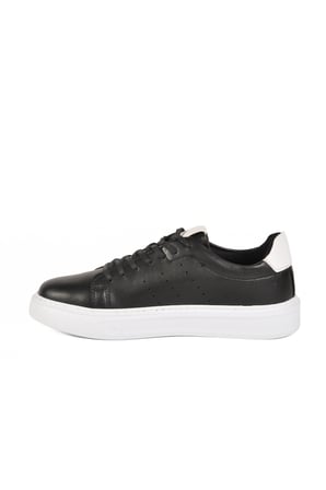 Aspor Siyah Beyaz Bağcıklı Erkek Sneaker