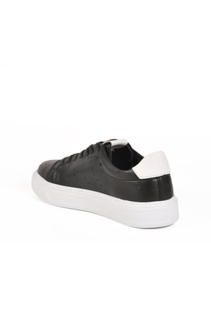 Aspor Siyah Beyaz Bağcıklı Erkek Sneaker