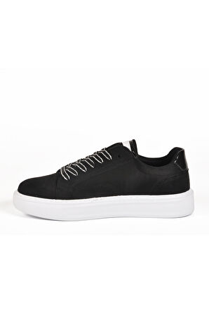 Aspor Siyah Süet Bağcıklı Erkek Sneaker