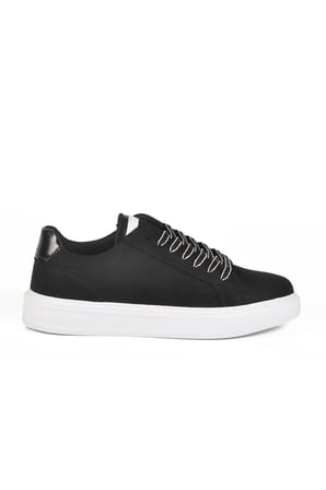 Aspor Siyah Süet Bağcıklı Erkek Sneaker
