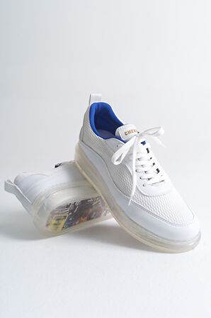 Pabucmarketi Bağcıklı Erkek Spor Ayakkabı Beyaz Saks