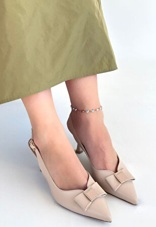 Pabucmarketi Bej Kadın Topuklu Ayakkabı