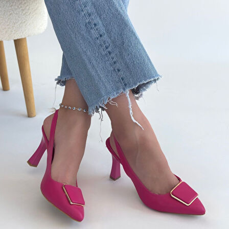 Pabucmarketi Fuşya Kadın Topuklu Ayakkabı