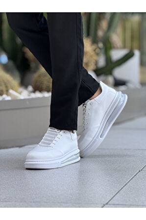 Pabucmarketi Bağcıklı Erkek Casual Ayakkabı Beyaz