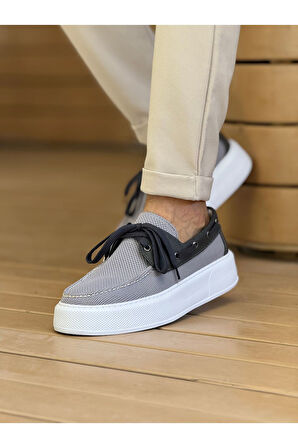 Pabucmarketi Bağcıklı Triko Erkek Casual Ayakkabı Antrasit