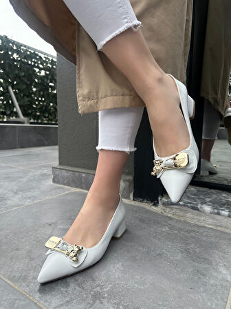 Pabucmarketi Beyaz Kadın Topuklu Ayakkabı