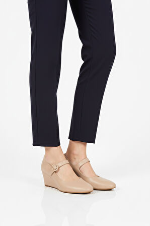 Aspor Bej Kadın Dolgu Topuk Ayakkabı