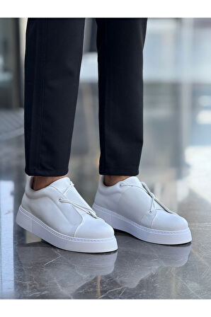 Pabucmarketi Lastikli Erkek Günlük Ayakkabı Beyaz