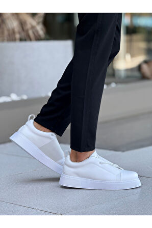 Pabucmarketi Lastikli Erkek Günlük Ayakkabı Beyaz