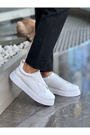 Pabucmarketi Lastikli Erkek Günlük Ayakkabı Beyaz