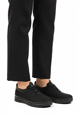 Aspor Siyah Zümrüt Lastik Bağcıklı Kadın Casual Ayakkabı