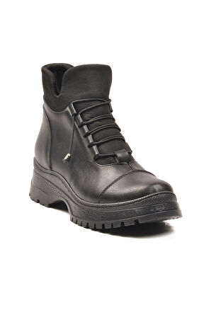 Aspor Siyah İçi Polarlı Fermuarlı Kadın Bot