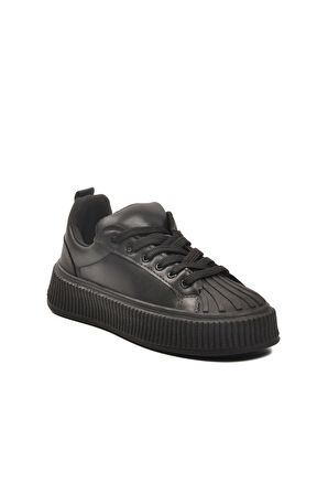 Aspor Siyah Bağcıklı Unisex Spor Ayakkabı