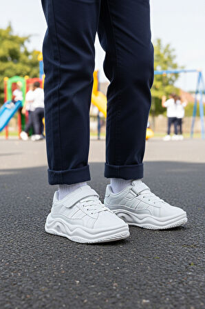 Pepino Beyaz Cırtlı Erkek Çocuk Spor Ayakkabı