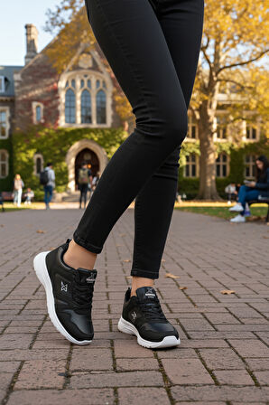 Aspor Siyah Beyaz Unisex Spor Ayakkabı