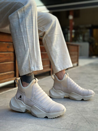 Pabucmarketi Bağcıksız Erkek Spor Bot KREM (KREM TABAN)