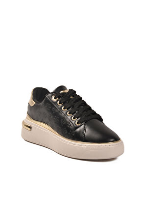 Aspor Siyah Bağcıklı Kadın Sneaker