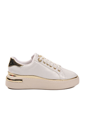 Aspor Beyaz Bağcıklı Kadın Sneaker
