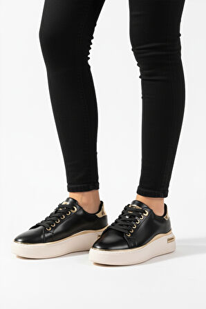 Aspor Siyah Bağcıklı Kadın Sneaker