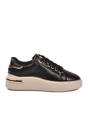 Aspor Siyah Bağcıklı Kadın Sneaker