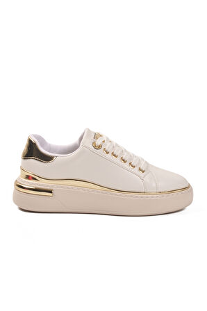 Aspor Beyaz Bağcıklı Kadın Sneaker