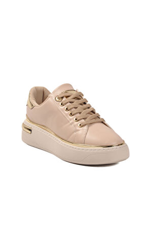 Aspor Bej Bağcıklı Kadın Sneaker