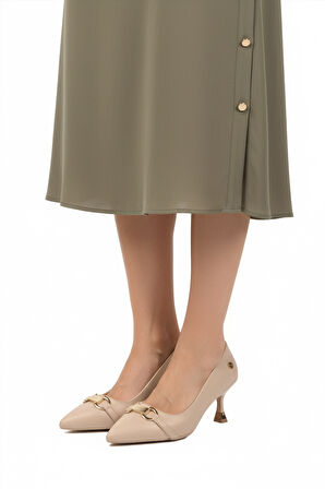 Pierre Cardin Krem Kadın Topuklu Ayakkabı