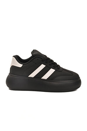 Aspor Siyah Yüksek Taban Bağcıklı Unisex Sneaker