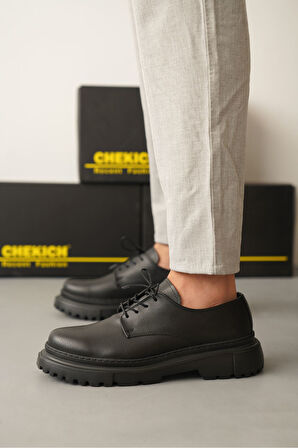 Pabucmarketi Bağcıklı Erkek Günlük Ayakkabı Siyah