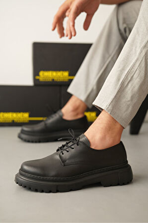 Pabucmarketi Bağcıklı Erkek Günlük Ayakkabı Siyah