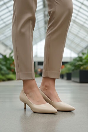 Aspor Bej Kadın Topuklu Ayakkabı