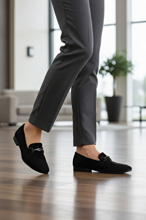 Aspor Siyah Süet Kadın Casual Ayakkabı